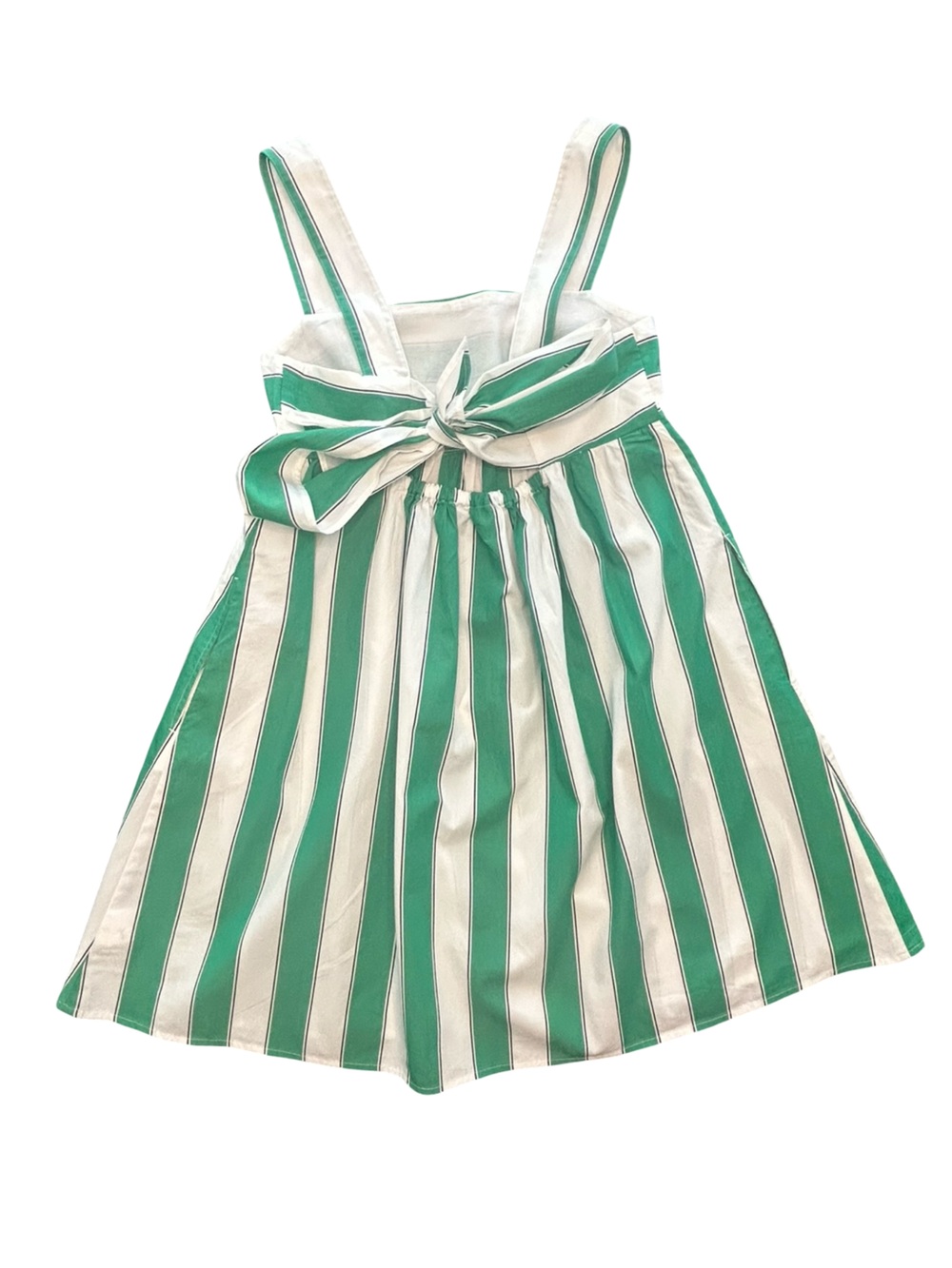 Gap green white striped poplin tie-back feminine coquette bow detail dress NWT S - Picture 6 of 11